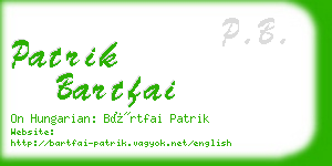 patrik bartfai business card